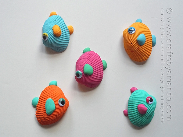 tropical-seashell-fish summer craft ideas dynamic dad