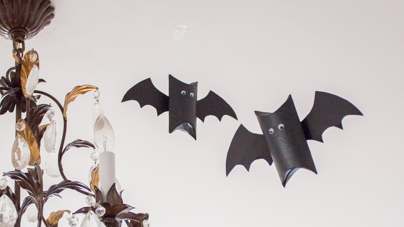 flying toilet roll tube bats - top halloween craft activities - dynamic dad