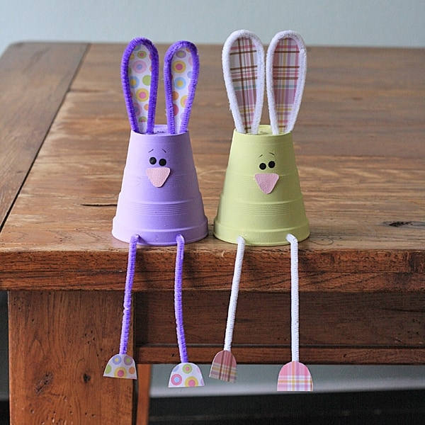 super simple easter bunny crafts for kids Easter bunny cup or flower pot craft