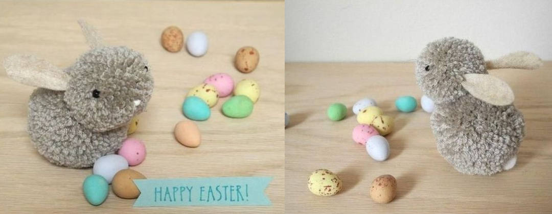 super simple easter bunny crafts for kids Easter bunny pompom craft