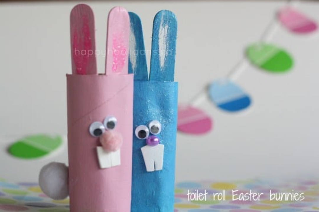 super simple easter bunny crafts for kids Easter bunny toilet roll tube craft